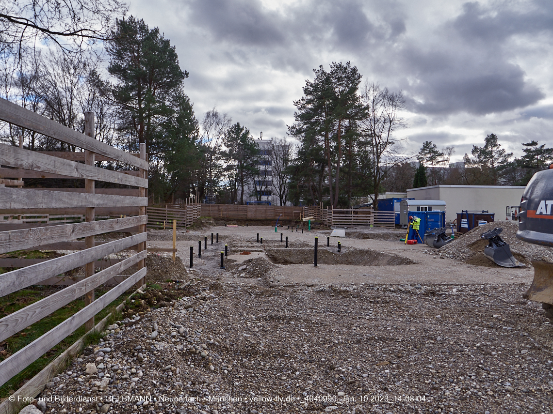 10.01.2023 - Baustelle an der Quiddestraße Haus für Kinder in Neuperlach